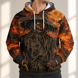 Haunted Scarecrow and Crows for Halloween Night and Autumn Farmhouse Gatherings All-over Print Hoodie (Lightweight)