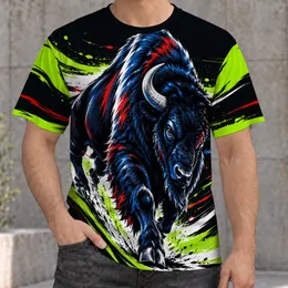 Bold Buffalo Head with Lime Accents for Game Day and Sports Fans All-over Print Unisex T-shirt