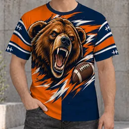 Roaring Bear Football Motif for Game Day and Outdoor Sports Fans This Autumn All-over Print Unisex T-shirt