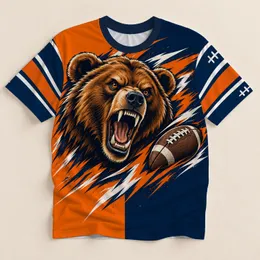 Roaring Bear Football Motif for Game Day and Outdoor Sports Fans This Autumn All-over Print Unisex T-shirt