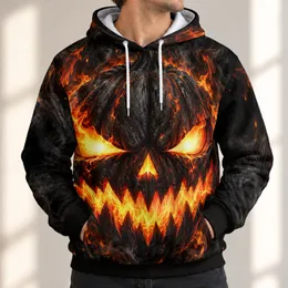Fiery Jack-O'-Lantern Face for Halloween Night Celebrations and Autumn Partygoers All-over Print Hoodie (Lightweight)