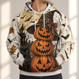 Halloween Pumpkin Stack, Black Cat and Haunted House for Autumn Night Celebrations All-over Print Hoodie (Lightweight)