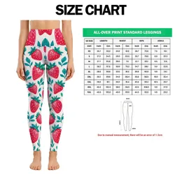 Bright Strawberry and Teal Leaf Motifs for Yoga, Pilates and Everyday Summer Style Leggings