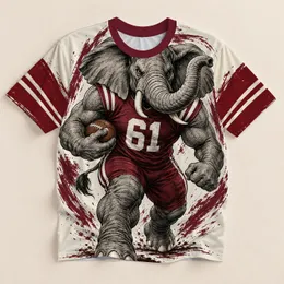 Fierce Elephant Football Mascot With Gridiron Spirit For Game Day Outdoor Sports Fans All-over Print Unisex T-shirt