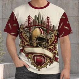Football Bridge Skyline Crest for Game Day Tailgates and Bay Area Football Fans All-over Print Unisex T-shirt