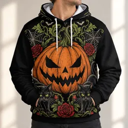 Double Black Cats and Jack-O'-Lantern for Spooky Halloween Nights and Fall Gatherings All-over Print Hoodie (Lightweight)