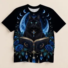 Mystical Black Cat Moon Phases for Celestial Night Lovers and Witchy Style All-over Print Unisex T-shirt