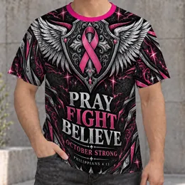 Pink Ribbon Faith Shield for Breast Cancer Awareness and October Encouragement Gifts All-over Print Unisex T-shirt