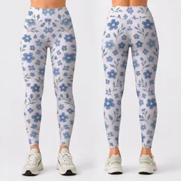 Blue Ditsy Flowers for Yoga, Pilates, Commuting and Everyday Wear Leggings