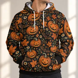 Glowing Jack-O’-Lanterns, Bats and Autumn Leaves for Halloween Night Celebrations All-over Print Hoodie (Lightweight)