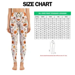 Rust Orange Wildflower Sprigs For Yoga, Pilates, Travel And Everyday Casual Wear Leggings