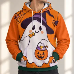 Cute Halloween Ghost Witch Hat and Pumpkin Bucket for Autumn Trick or Treat Parties All-over Print Hoodie (Lightweight)