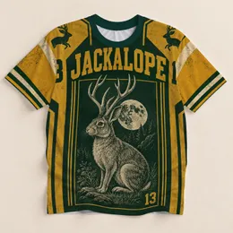 Gothic Jackalope and Moon for Folklore Parties, Retro Nights, and Fan Gatherings All-over Print Unisex T-shirt