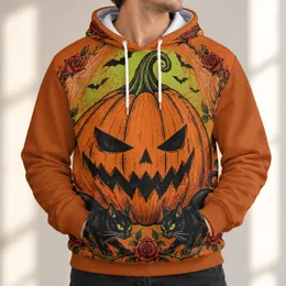 Pumpkin and Black Cats for Halloween Parties and Cozy Autumn Nights for Cat Lovers All-over Print Hoodie (Lightweight)