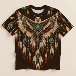 Eagle Feather Medallion for Outdoor Adventures and Nature-Loving Men All-over Print Unisex T-shirt