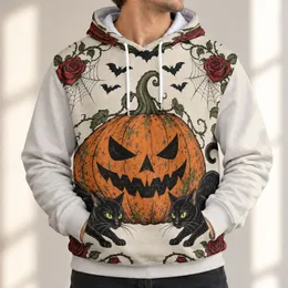 Spooky Black Cats, Jack-O’-Lantern & Roses for Halloween Night Celebrations All-over Print Hoodie (Lightweight)