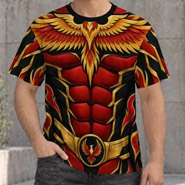 Flame Phoenix Muscle Suit for Cosplay Parties and Fantasy Convention Wear All-over Print Unisex T-shirt