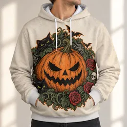 Pumpkin, Black Cats, Bats And Roses For Spooky Halloween Fall Celebrations All-over Print Hoodie (Lightweight)