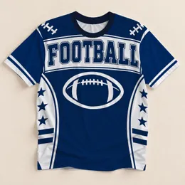 Navy and White Football Jersey Style for Game Day and Weekend Sports Fans All-over Print Unisex T-shirt