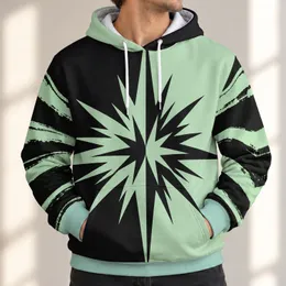 Split Black and Mint Starburst for Modern Streetwear and Casual Everyday Commuting All-over Print Hoodie (Lightweight)