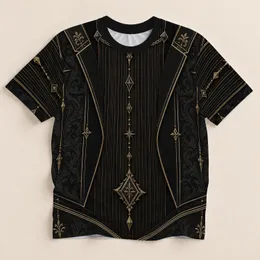 Ornate Charcoal Gold Formal Suit Look for Office Events and Evening Wear All-over Print Unisex T-shirt