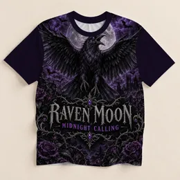 Gothic Raven and Full Moon for Dark Academia Nights and Alternative Style Lovers All-over Print Unisex T-shirt