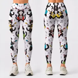 Playful Guitar-Playing Cats for Yoga, Pilates, and Everyday Adventures Leggings