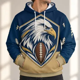 Eagle Football Shield Emblem for Game Day, Commutes, and Everyday Casual Wear All-over Print Hoodie (Lightweight)