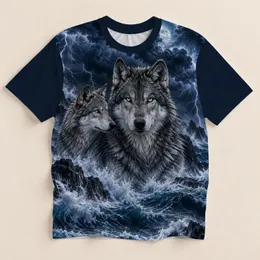 Storm Wolf Pair Under Lightning, A Moody Choice For Everyday Outdoor Adventures All-over Print Unisex T-shirt