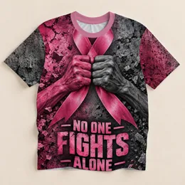 Pink Ribbon Fists Breast Cancer Support Awareness Gift For Survivors And Caregivers All-over Print Unisex T-shirt