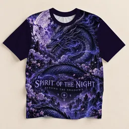 Violet Dragon Beneath a Shattered Moon for Fantasy Nights and Relaxed Everyday Wear All-over Print Unisex T-shirt