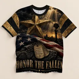 Memorial Star And Folded Flag For Veterans Day Remembrance And Patriotic Pride All-over Print Unisex T-shirt