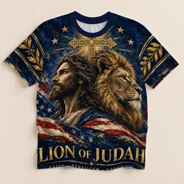 Lion and Cross Faith Artwork for Worship, Fellowship, and Everyday Inspiration All-over Print Unisex T-shirt