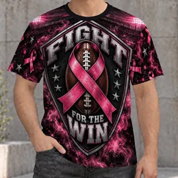 Pink Ribbon Football Victory Emblem for Breast Cancer Awareness Game Day Support All-over Print Unisex T-shirt