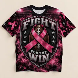 Pink Ribbon Football Victory Emblem for Breast Cancer Awareness Game Day Support All-over Print Unisex T-shirt