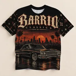 Classic Lowrider Coupe at Sunset for Cruising, Car Meets and Everyday Streetwear All-over Print Unisex T-shirt