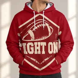 Football Shield FIGHT ON Motto for Game Day and Everyday Casual Wear for Football Fans All-over Print Hoodie (Lightweight)