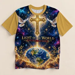 Radiant Cross and Earth for Christian Faith, Worship, and Everyday Spiritual Living All-over Print Unisex T-shirt