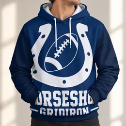 Horseshoe Football Emblem for Game Day and Casual Wear All-over Print Hoodie (Lightweight)