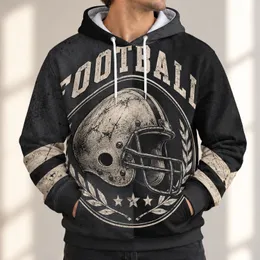 Vintage Football Helmet Laurel Crest for Game Day and Everyday Casual Wear All-over Print Hoodie (Lightweight)