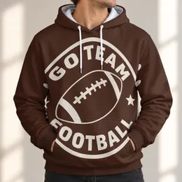 Go Team Football Badge with Classic Ivory Details for Game Day and Casual Weekends All-over Print Hoodie (Lightweight)