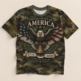 Bald Eagle Liberty Bell Patriotic Camo for American Independence Celebrations All-over Print Unisex T-shirt