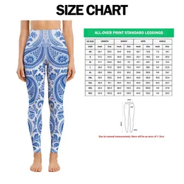 Blue And White Paisley Motifs For Yoga, Pilates And Everyday Style For Active Women Leggings