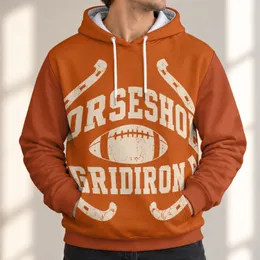 Horseshoe Football Crest for Autumn Game Days and Casual Weekend Wear All-over Print Hoodie (Lightweight)