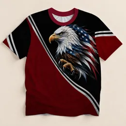 Bald Eagle and American Flag Motif for Independence Day Celebrations All-over Print Unisex T-shirt