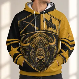 Buffalo Shield and Crossed Rifles for Heritage Events and Everyday Outdoor Wear All-over Print Hoodie (Lightweight)