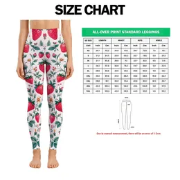 Strawberry and Teal Botanical Motifs for Yoga, Pilates and Everyday Wear Leggings