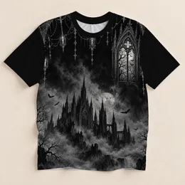 Gothic Cathedral Window and Bats for Haunted Halloween Nights and Fall Gatherings All-over Print Unisex T-shirt