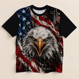 Bald Eagle Flag Tribute for Patriotic Streetwear and Independence Day Celebrations All-over Print Unisex T-shirt