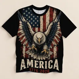 American Eagle and Flag for 250th Anniversary Celebration and Summer Patriotic Wear All-over Print Unisex T-shirt